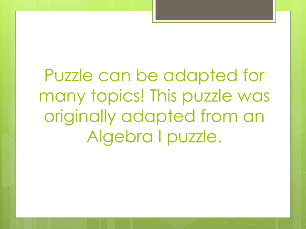 puzzle can be adapted for many topics this puzzle