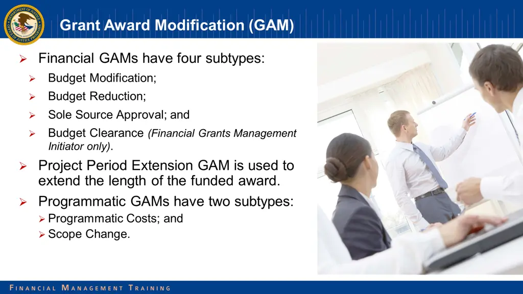 grant award modification gam