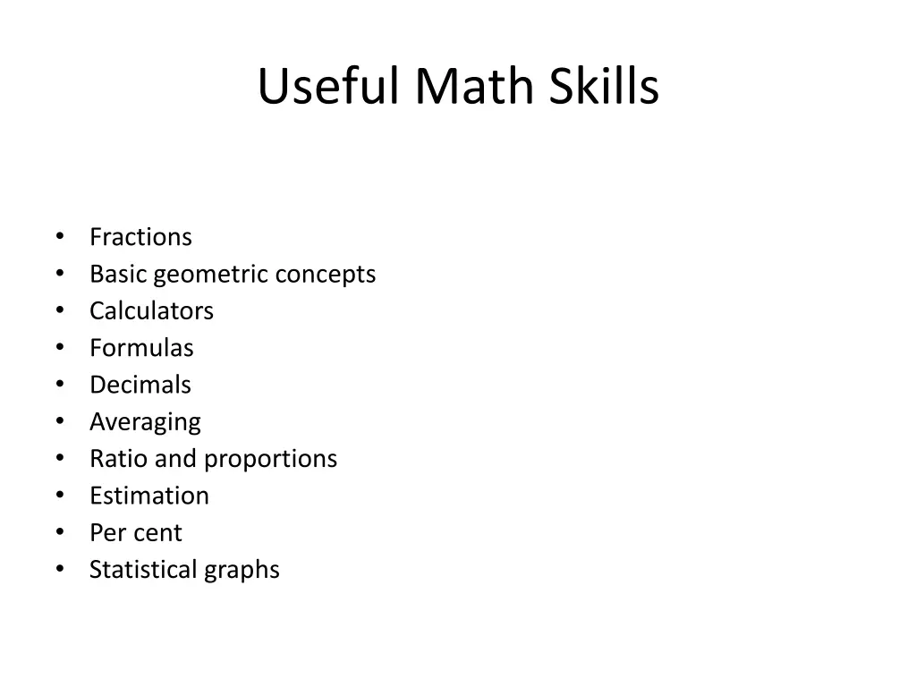 useful math skills