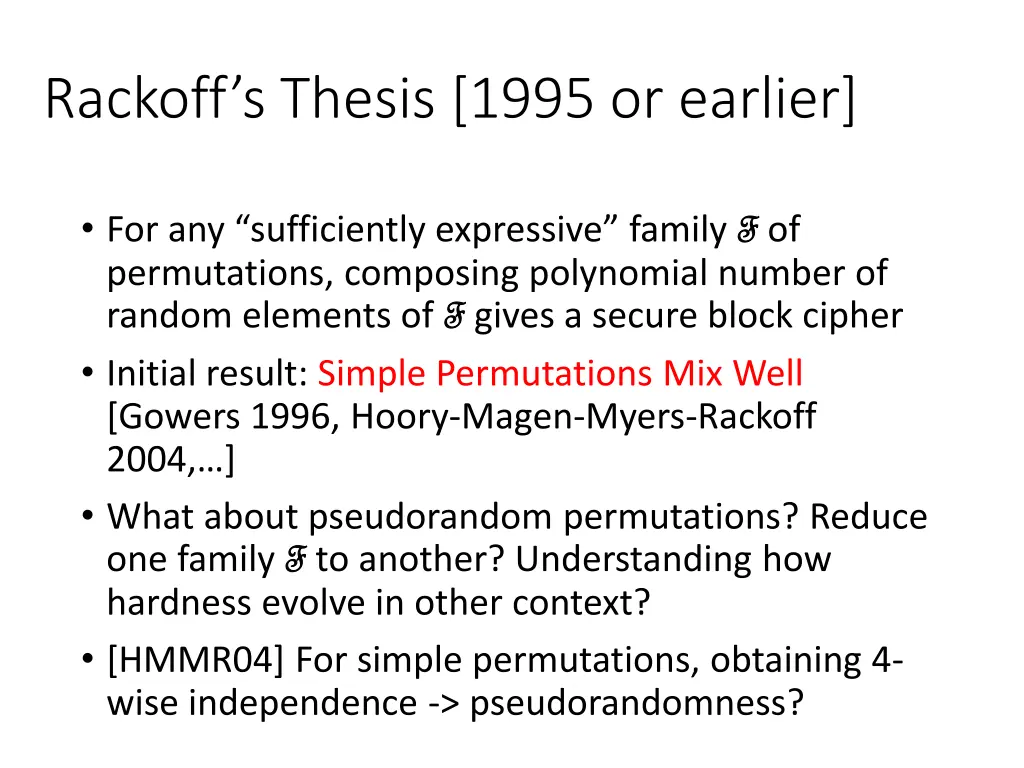 rackoff s thesis 1995 or earlier