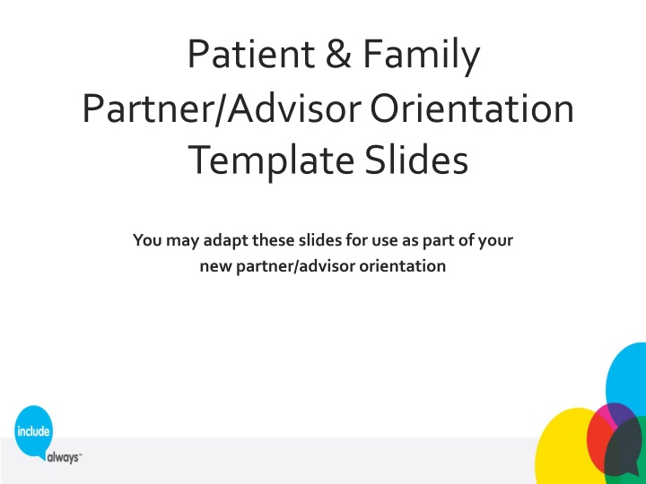 patient family partner advisor orientation