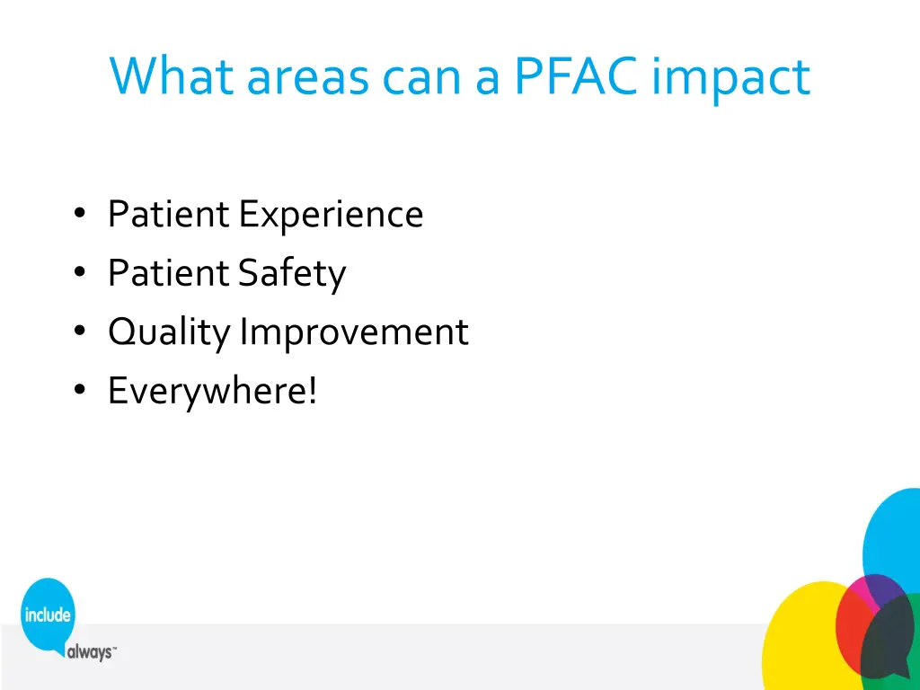 what areas can a pfac impact