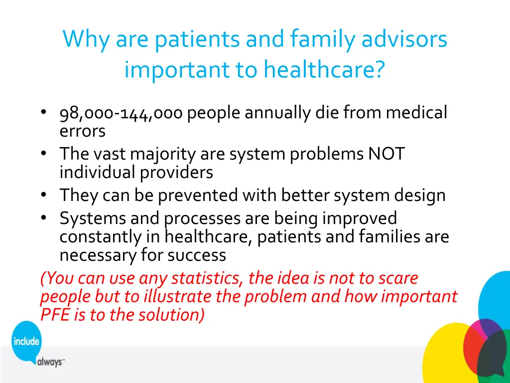 why are patients and family advisors important