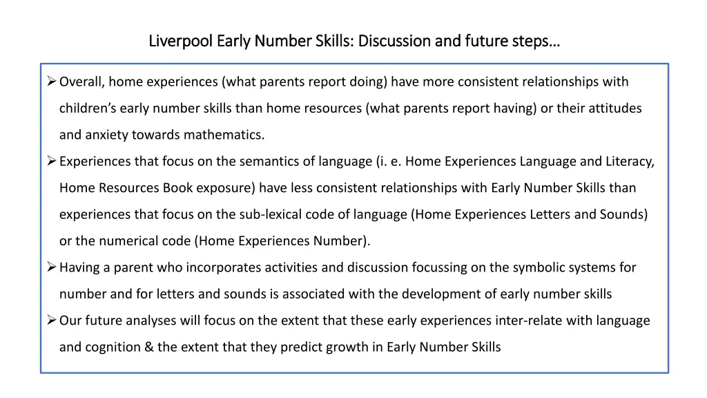 liverpool early number skills discussion