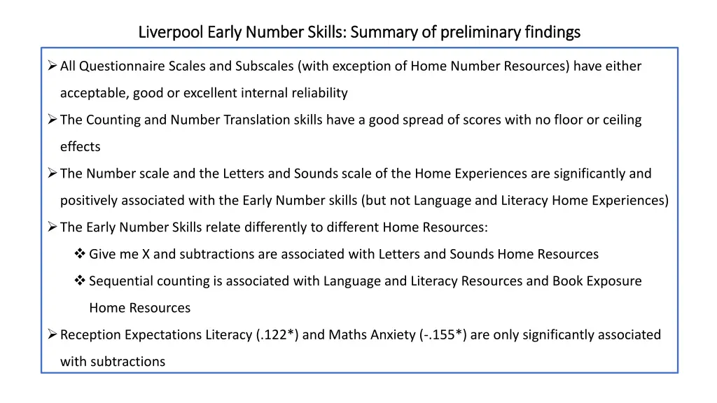 liverpool early number skills summary