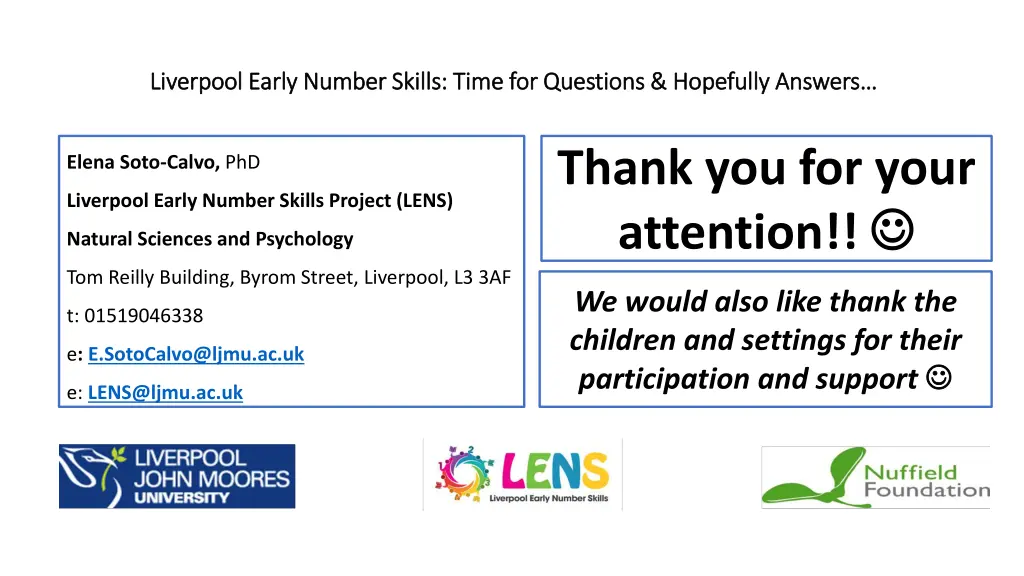 liverpool early number skills time for questions