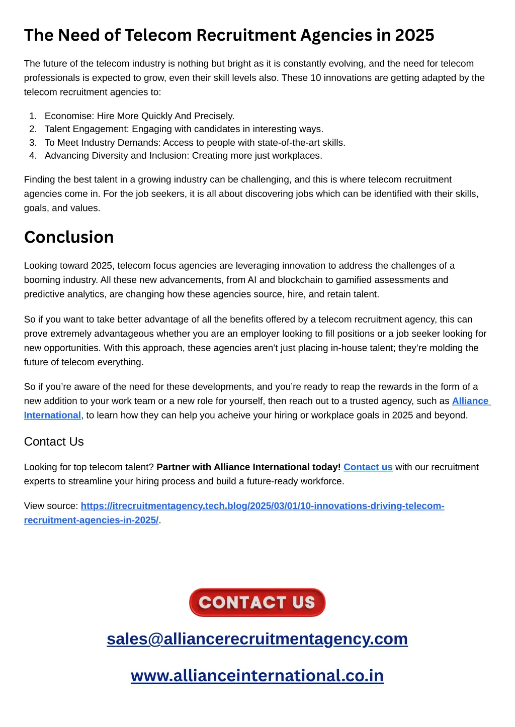 the need of telecom recruitment agencies in 2025