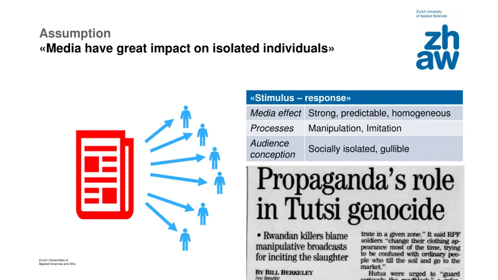 assumption media have great impact on isolated