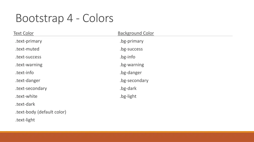 bootstrap 4 colors