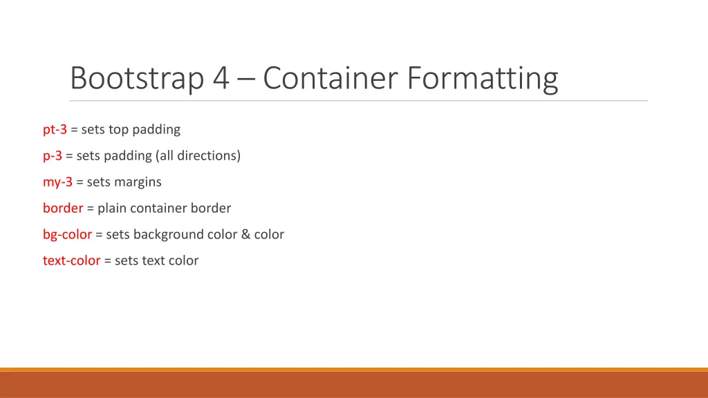 bootstrap 4 container formatting