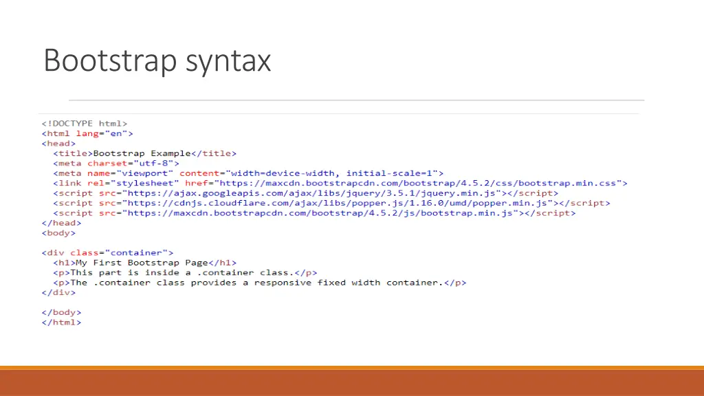 bootstrap syntax