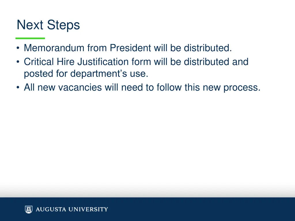 next steps