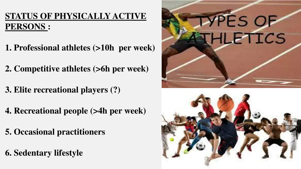 status of physically active persons
