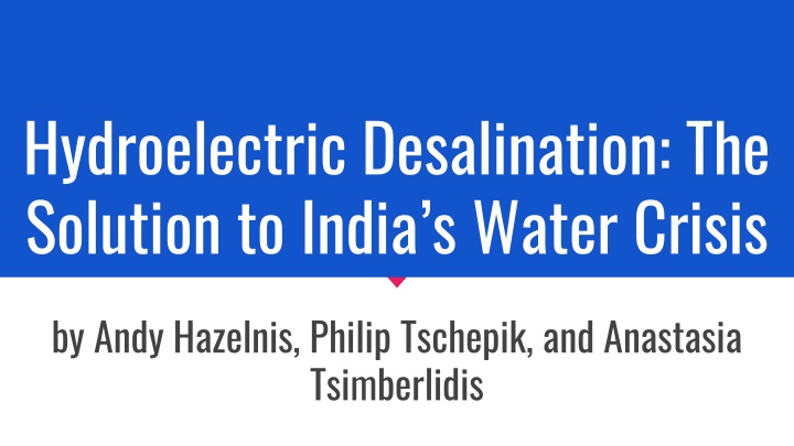 hydroelectric desalination the solution to india