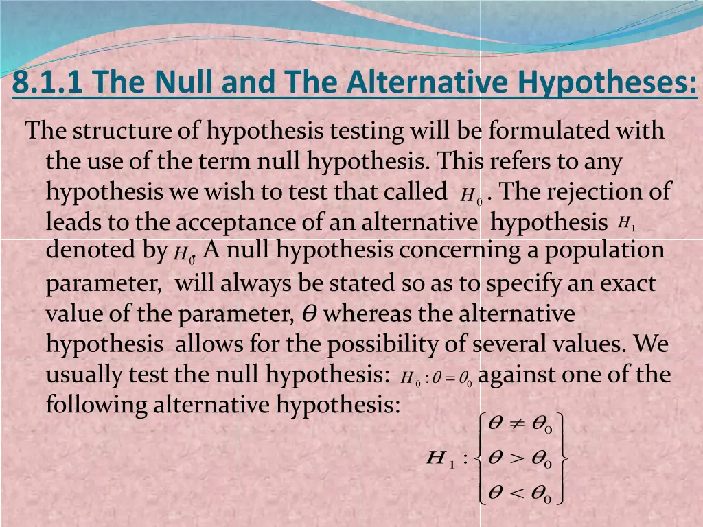 8 1 1 the null and the alternative hypotheses