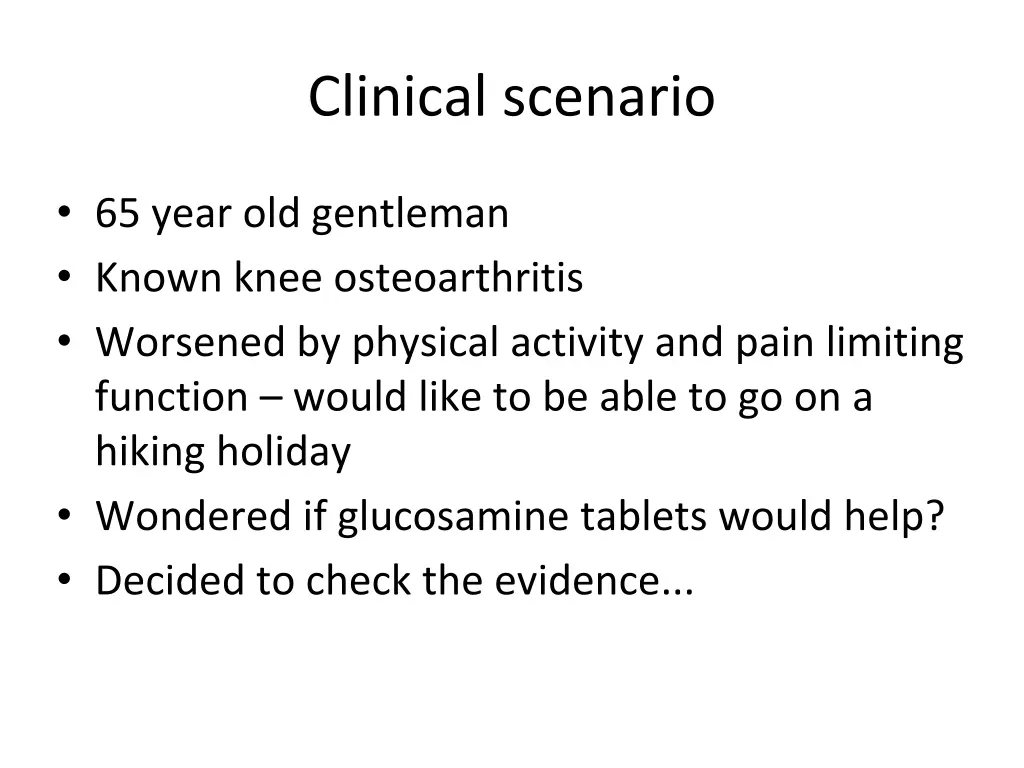 clinical scenario