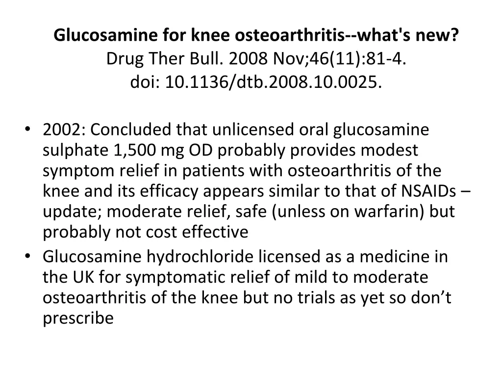 glucosamine for knee osteoarthritis what