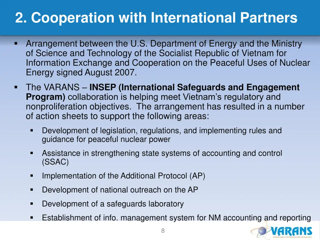 2 cooperation with international partners 1