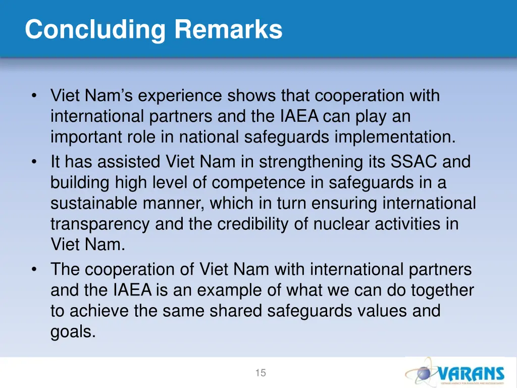 concluding remarks