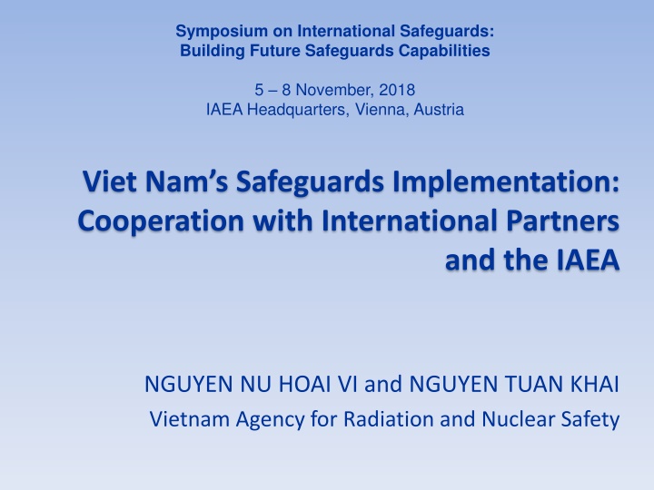 symposium on international safeguards building