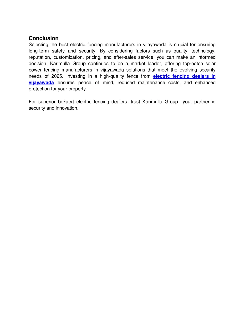 conclusion selecting the best electric fencing