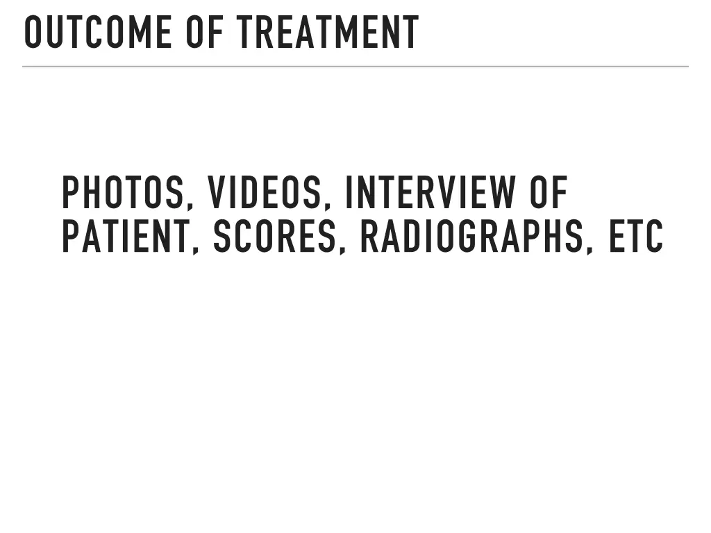 outcome of treatment