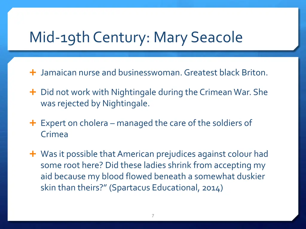 mid 19th century mary seacole