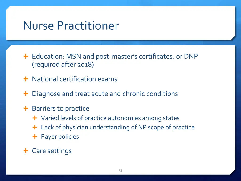 nurse practitioner