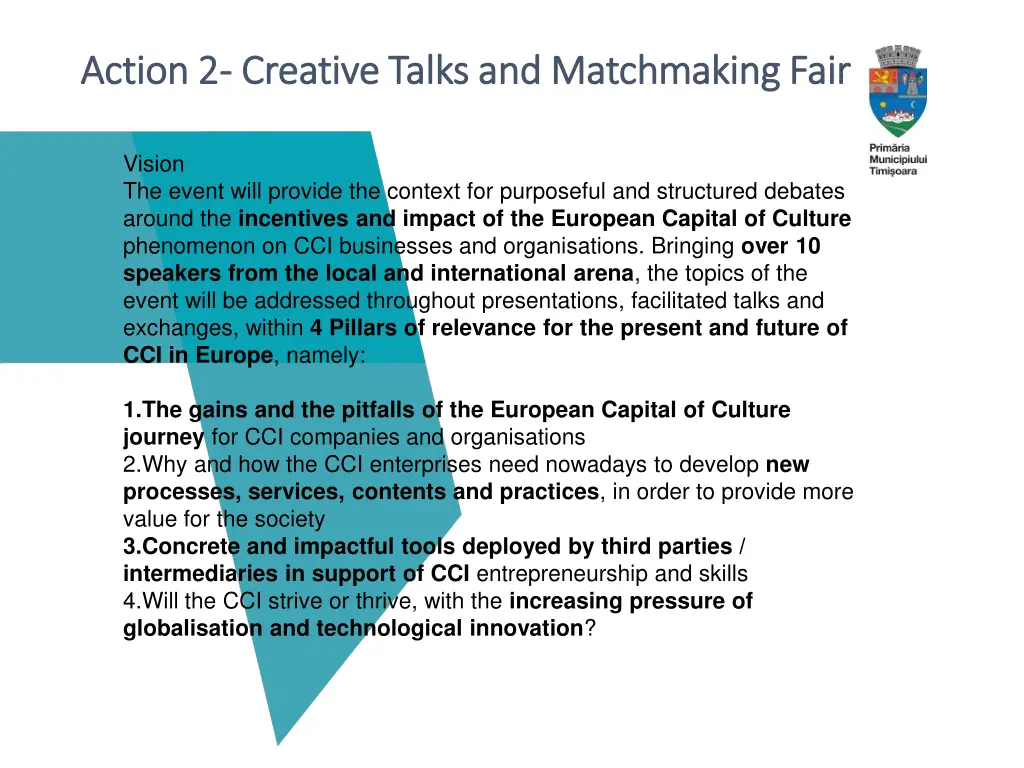 action action 2 2 creative talks and matchmaking 1