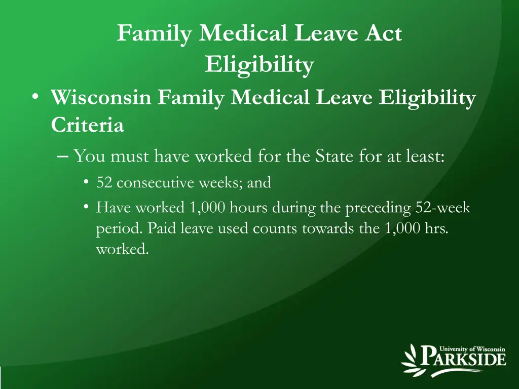 family medical leave act eligibility wisconsin