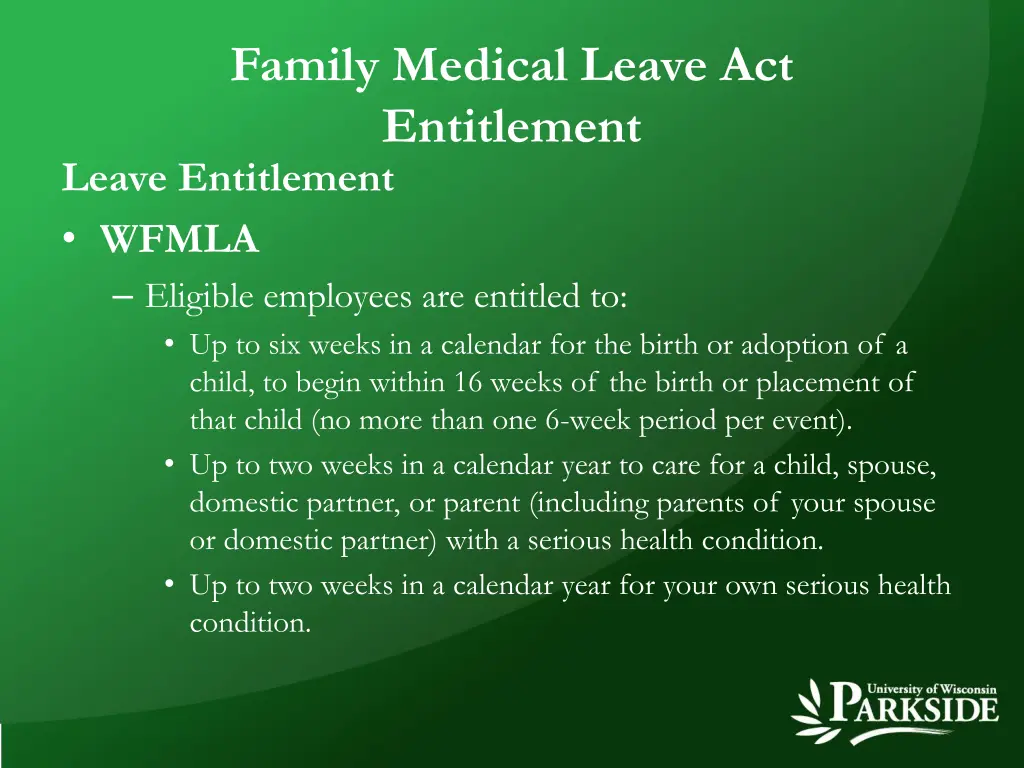family medical leave act entitlement leave 1