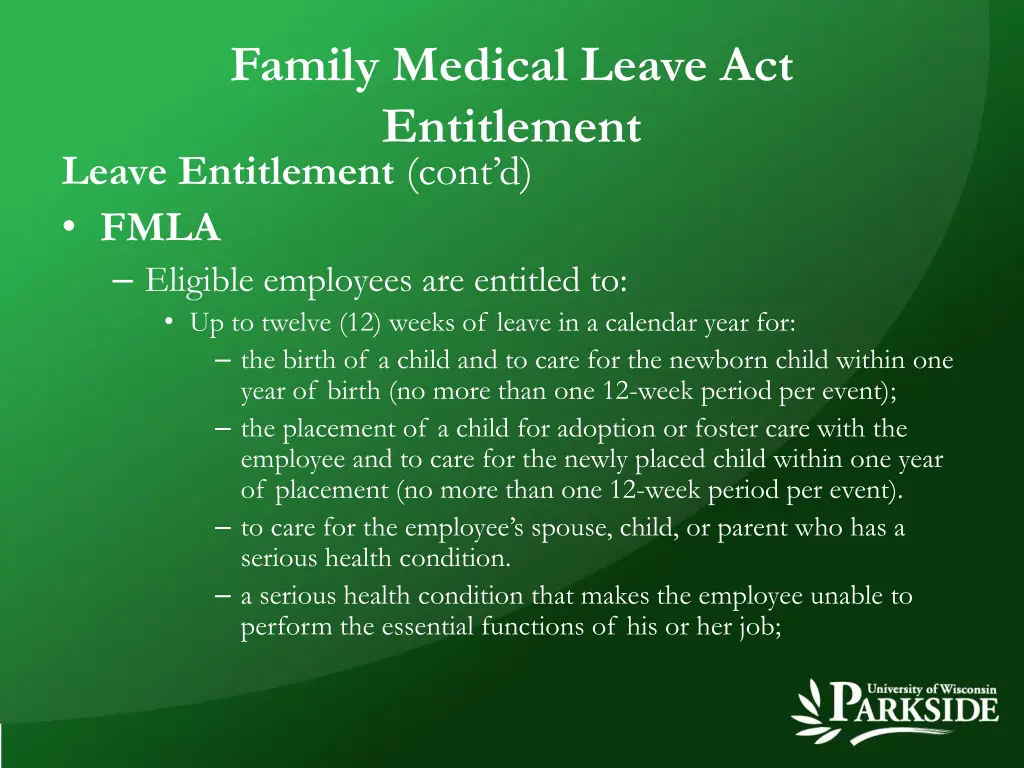 family medical leave act entitlement leave 2