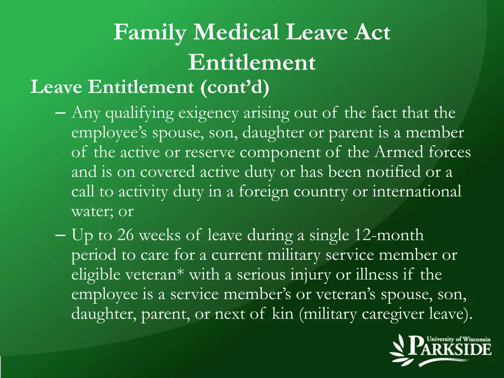 family medical leave act entitlement leave 3