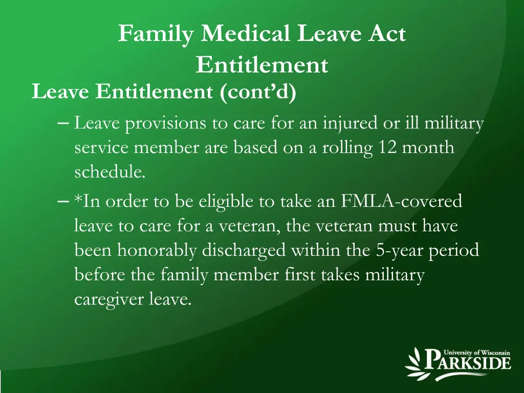 family medical leave act entitlement leave 4