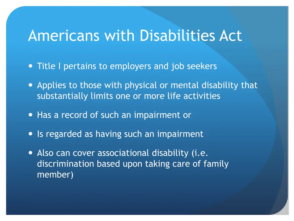 americans with disabilities act