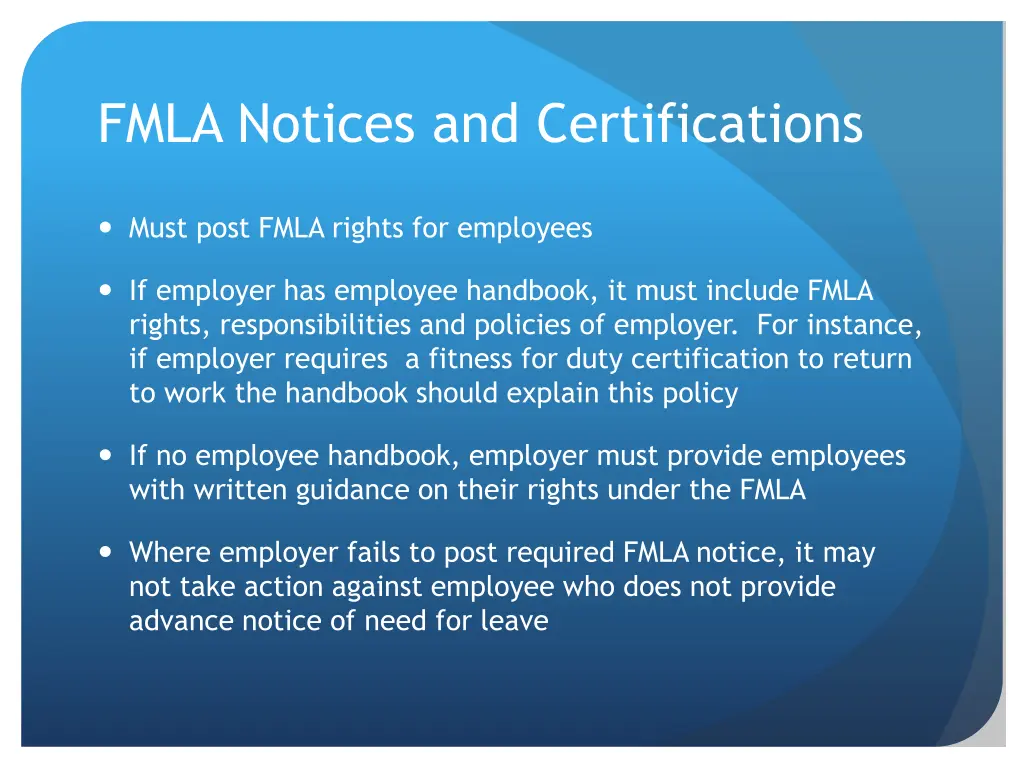 fmla notices and certifications