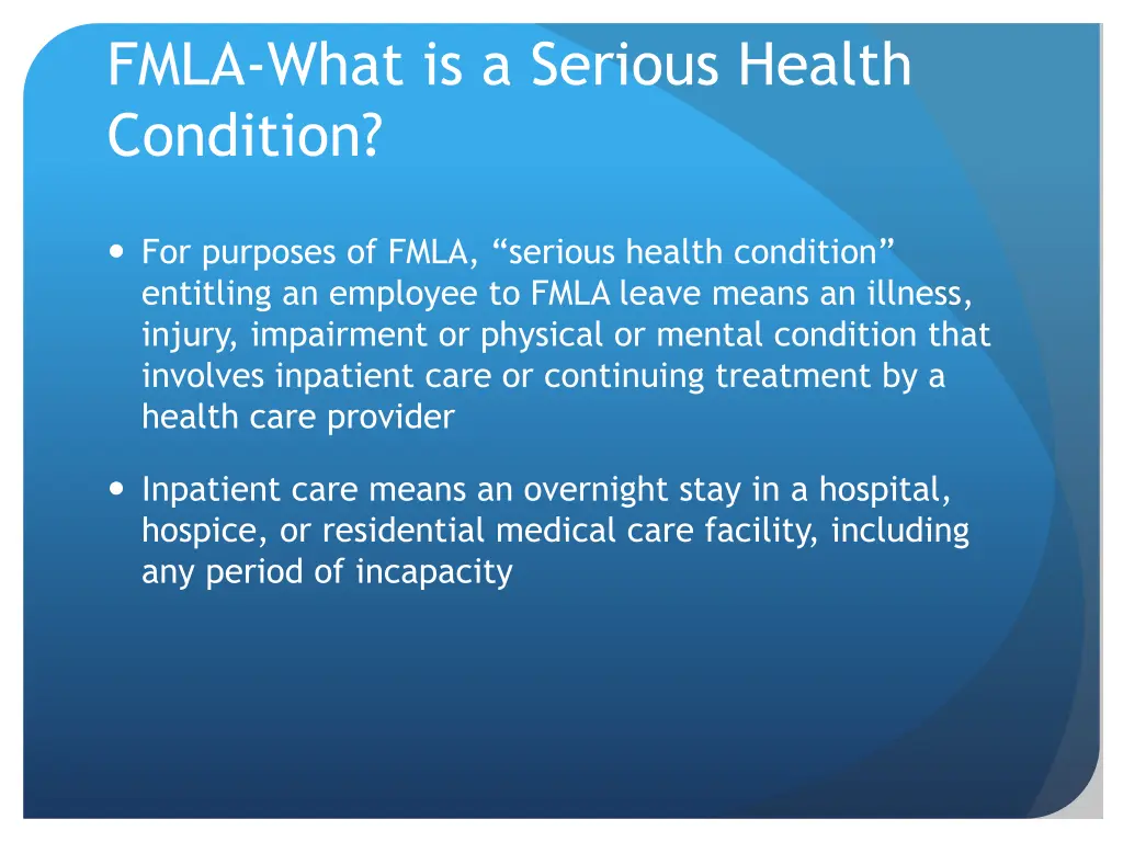 fmla what is a serious health condition
