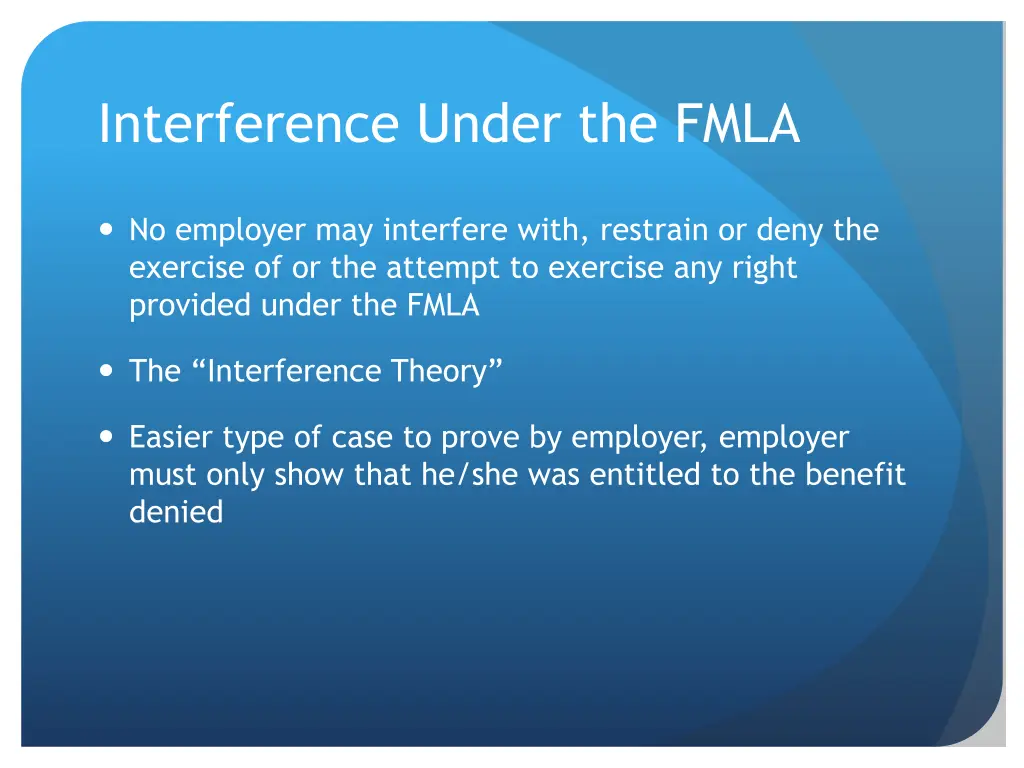 interference under the fmla