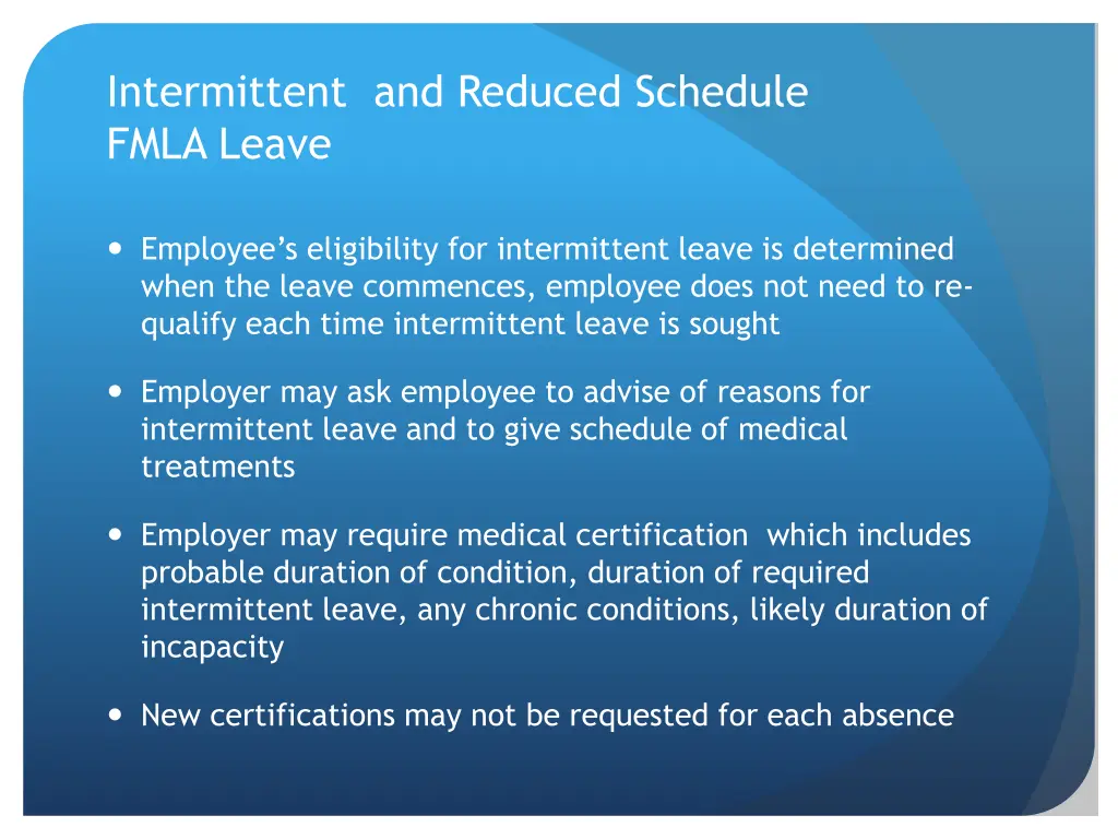 intermittent and reduced schedule fmla leave 1