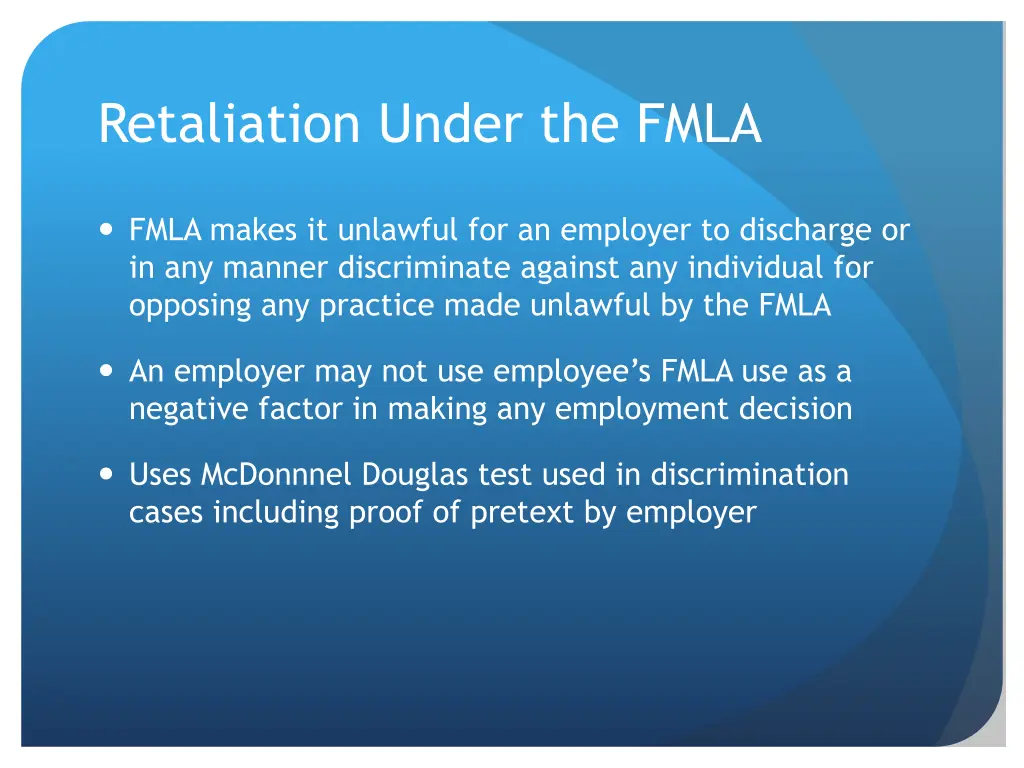 retaliation under the fmla