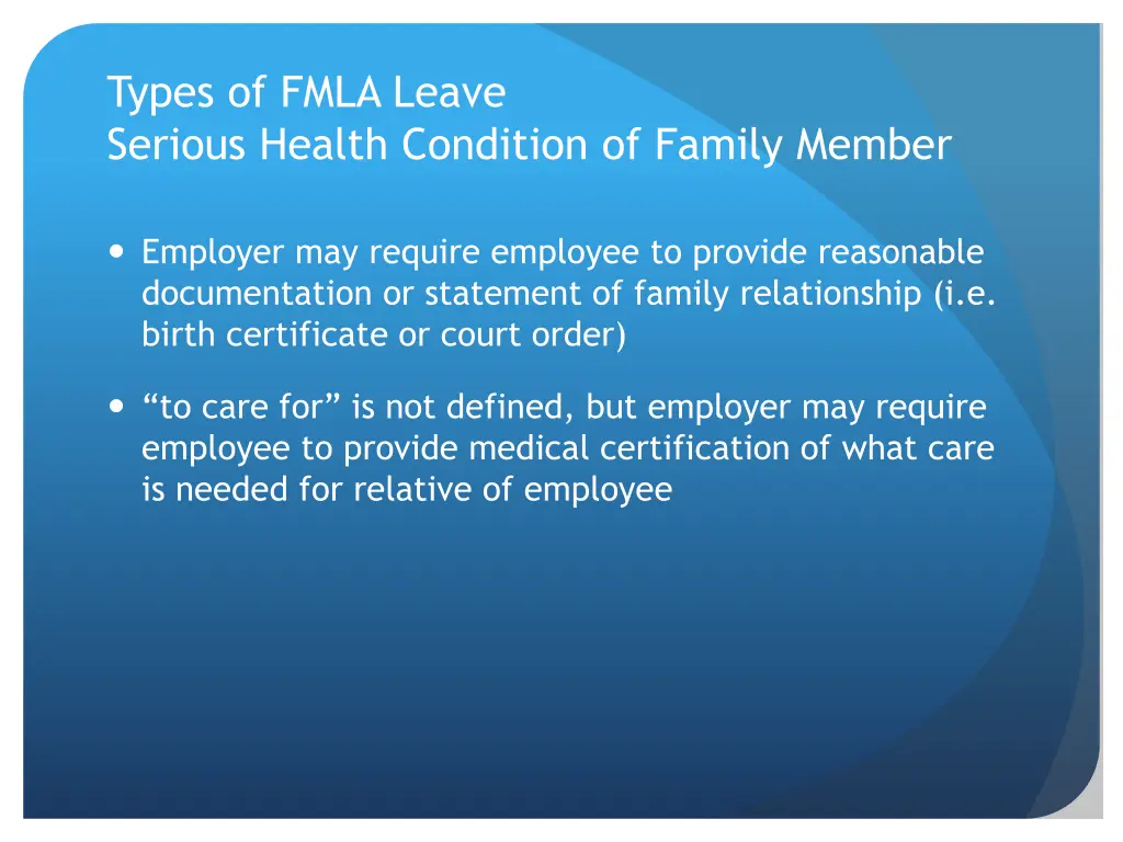 types of fmla leave serious health condition 1