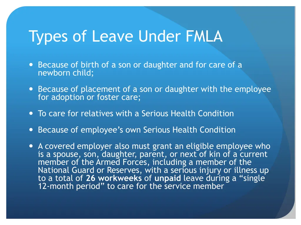 types of leave under fmla