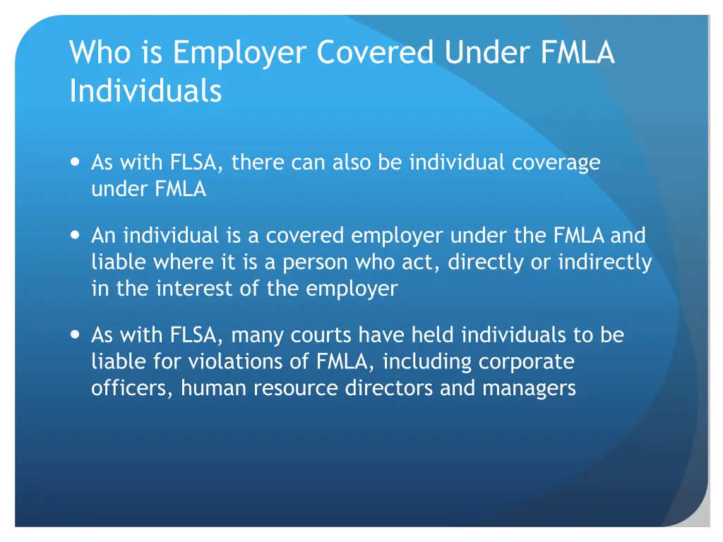 who is employer covered under fmla individuals