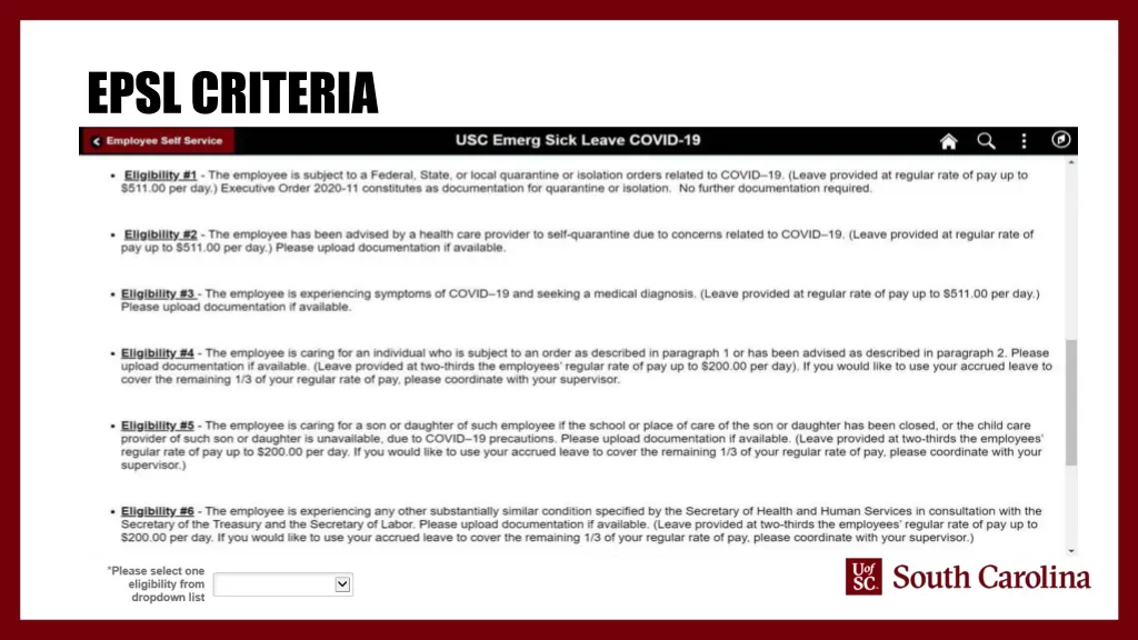 epsl criteria