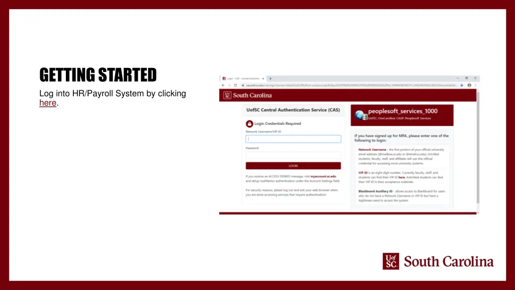 getting started log into hr payroll system