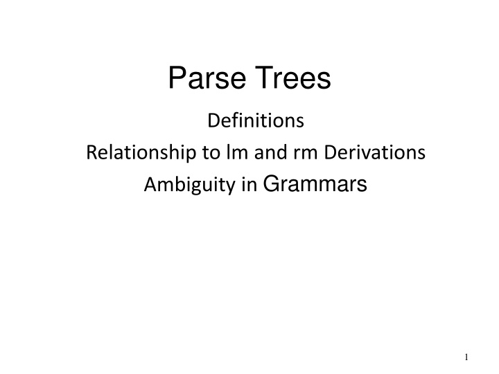 parse trees