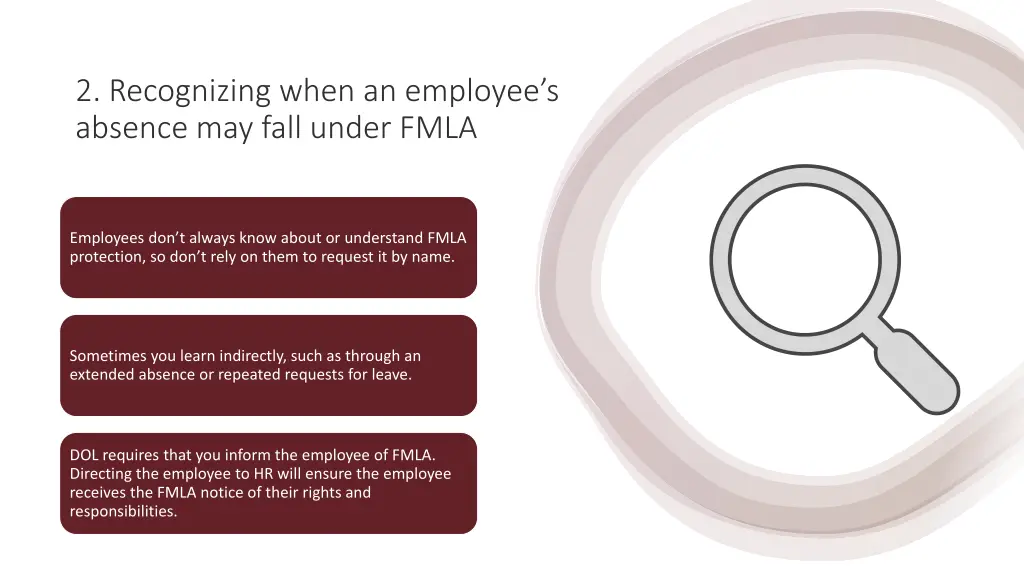2 recognizing when an employee s absence may fall