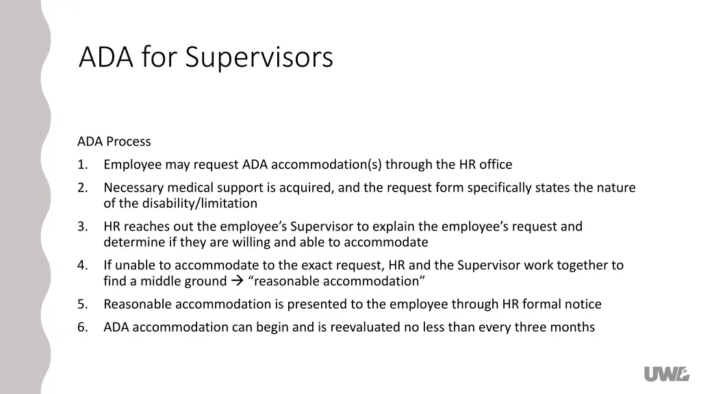 ada for supervisors