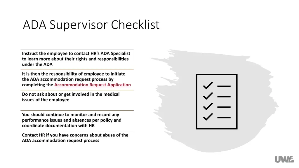 ada supervisor checklist
