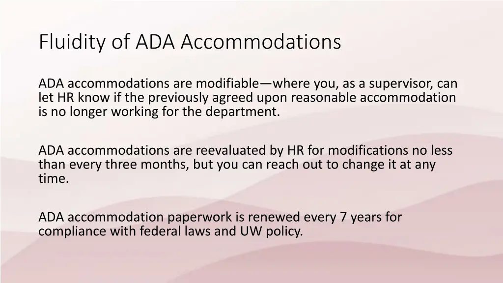fluidity of ada accommodations